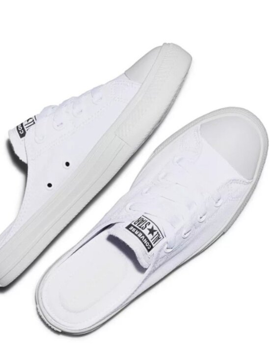 Converse Women's Backless Slip On Sneakers White Canvas Mule Size 6.5 - Picture 2 of 5